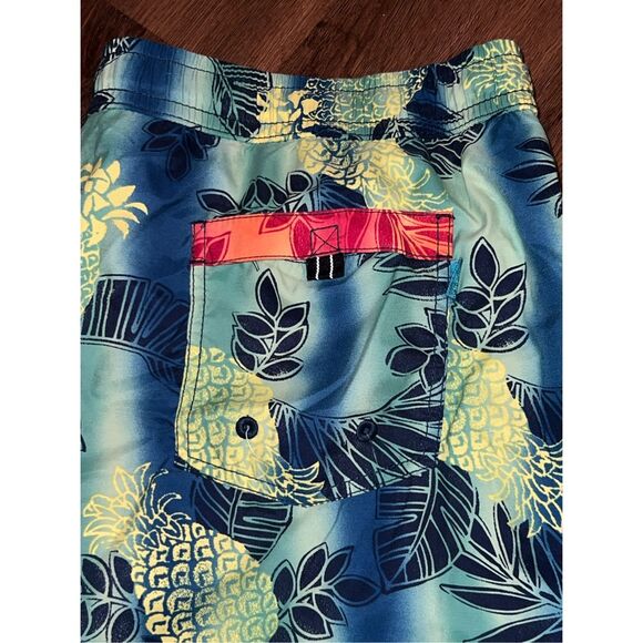 Tommy Bahama Nylon Hawaiian Pineapple Print Swim Trunks Board Shorts Size XL - Picture 5 of 6